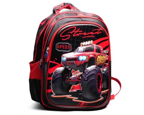 Рюкзак школьный "Авто" 41x30x15 см, 3 отделения, 2 кармана, уплотненная спинка, ОПП-упаковка