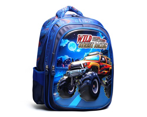 Рюкзак школьный "Авто" 41x30x15 см, 3 отделения, 2 кармана, уплотненная спинка, ОПП-упаковка