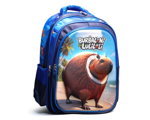 Рюкзак школьный "Итал.Мем" 41x30x15 см, 3 отделения, 2 кармана, уплотненная спинка, ОПП-упаковка