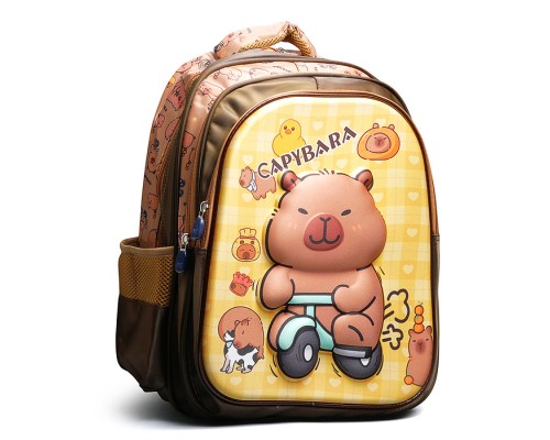 Рюкзак школьный "Капибара" 41x30x15 см, 3 отделения, 2 кармана, уплотненная спинка, ОПП-упаковка