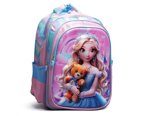 Рюкзак школьный "Принцесса" 41x30x15 см, 3 отделения, 2 кармана, уплотненная спинка, ОПП-упаковка