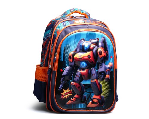 Рюкзак школьный "Робот" 41x30x15 см, 3 отделения, 2 кармана, уплотненная спинка, ОПП-упаковка
