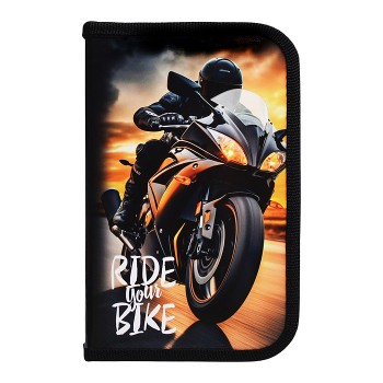 Пенал односекционный большой 190/115 "Крутой байкер"