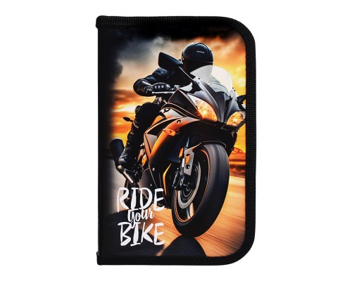 Пенал односекционный большой 190/115 "Крутой байкер"