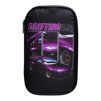 Пенал-косметичка на молнии с внутренними карманами 210/110/20 "Drift auto"