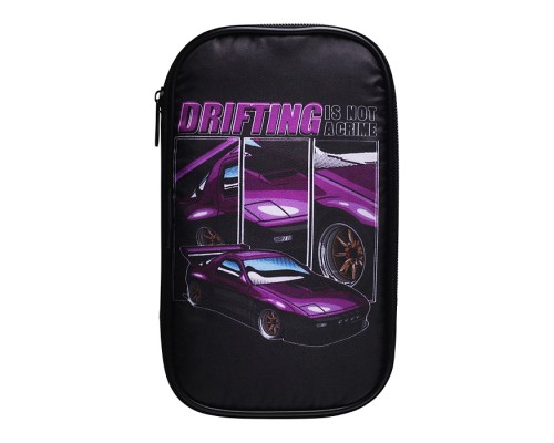 Пенал-косметичка на молнии с внутренними карманами 210/110/20 "Drift auto"
