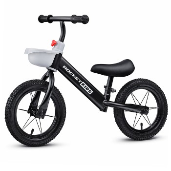 Беговел 12" Rocket, колеса надувные, цвет черный