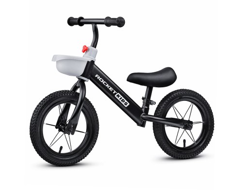 Беговел 12" Rocket, колеса надувные, цвет черный