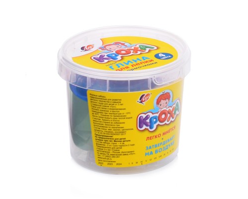 Набор глина для лепки 4 цвета с формочками