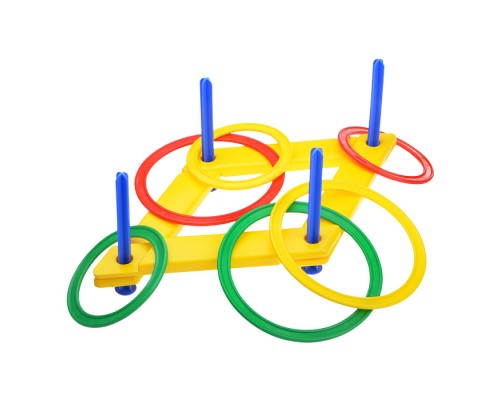 Игра "Кольцеброс" (стойка 4шт., кольцо 6 шт.)