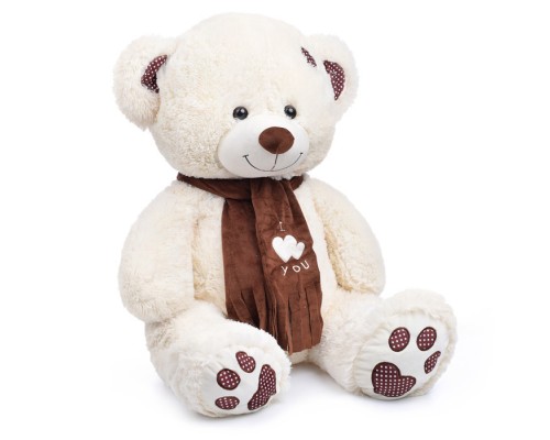 Медведь Тони с шарфом В110,  цвет: латте