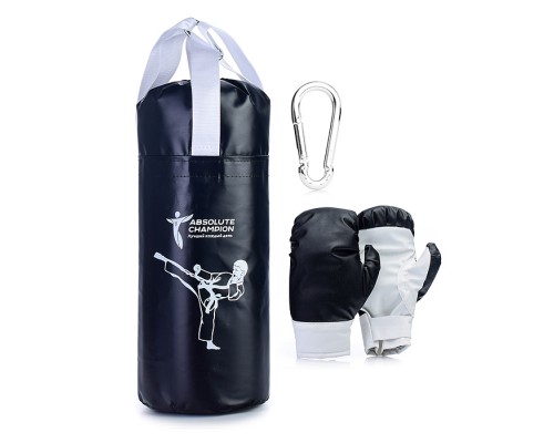 Набор детский игровой "Я-Чемпион" 6кг черный (перчатки, груша)
