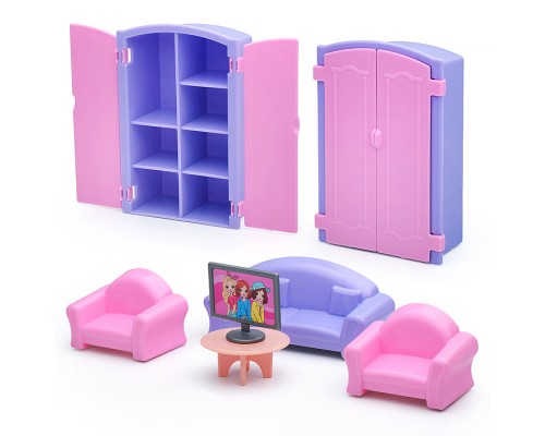Набор мебели для кукол "Гостиная" 6 предметов (европодвес)