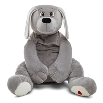 Собака Чарли, 70см (сидя 35 см), серый