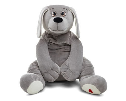 Собака Чарли, 70см (сидя 35 см), серый
