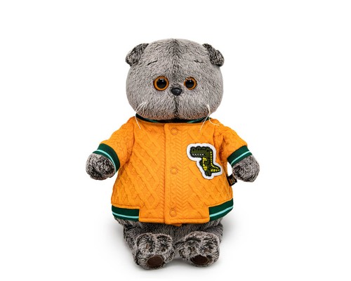 Кот Басик в бомбере с крокодилом