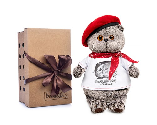 Кот Басик в футболке с принтом "Плюшевая революция"