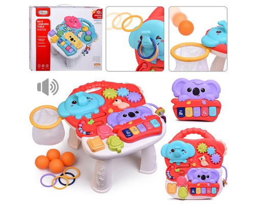 Столик развивающий "Коала и слоник" 3 в 1 в коробке