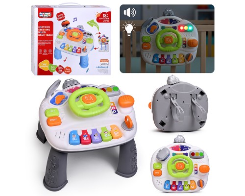 Столик развивающий "Веселый руль" свет, звук, в коробке