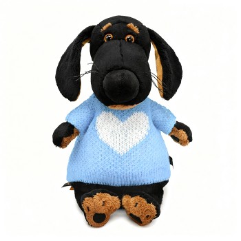 Собака Ваксон в жилете с сердечком