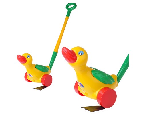 Каталка Утенок с ручкой