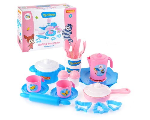Набор детской посуды "Простоквашино" (26 элементов) (в коробке)