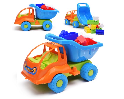Набор №52 "Муравей", автомобиль-самосвал + конструктор "Строитель" (12 элементов)