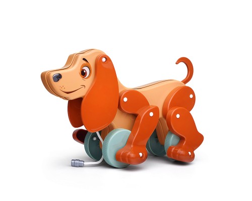 Собака-каталка "Боби" (бежево-коричневый) (в пакете)