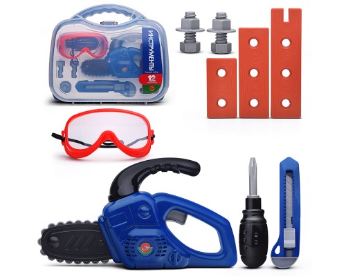 Набор инструментов №60 (12 элементов) (синий) (в чемоданчике большом)