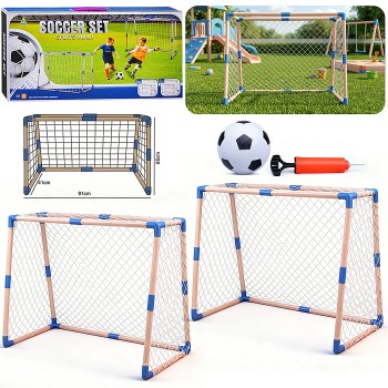 Ворота футбольные "Веселая игра" (мяч, насос) в коробке