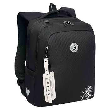 Рюкзак школьный с картхолдером на держателе (/1 черный - белый)