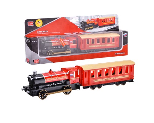 Поезд с вагоном (свет, звук) в коробке