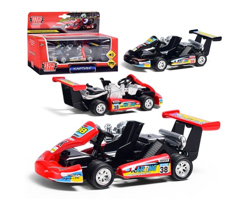 Модель металл. Картинг, 13 см,(звук, асоотри.) инерц, в коробке