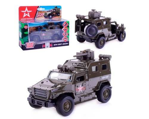 Машина металл Армия России, ВПК-3927 волк, 12 см, (дв, баг., под.дет.,) иннрц., в коробке