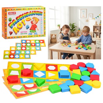 Лото развивающее (цветные фигурки)