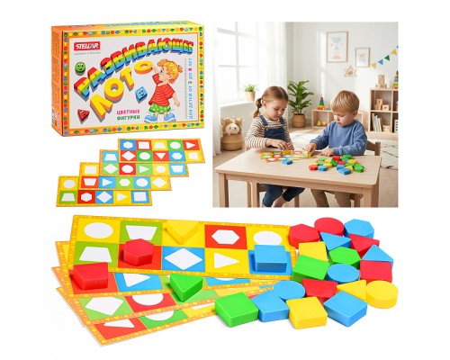 Лото развивающее (цветные фигурки)