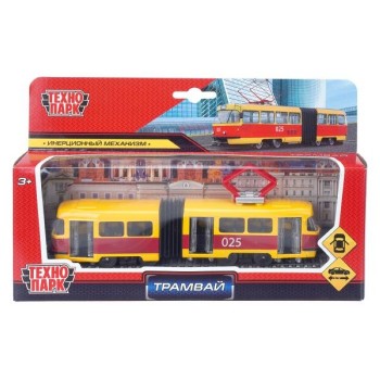 Машина металл. Трамвай с гармошкой 19см