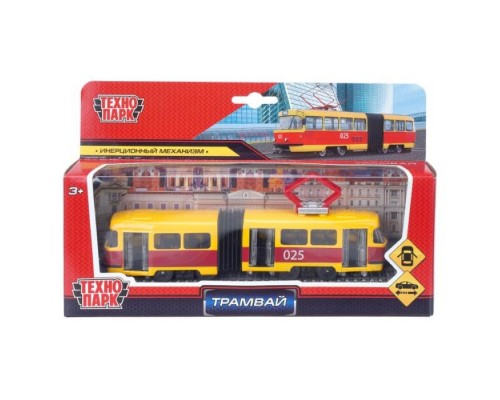 Машина металл. Трамвай с гармошкой 19см