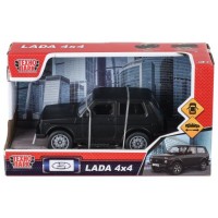 Машина пластик Lada Niva 13,5 см, инерц, двери, черный