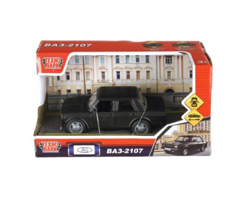 Машина пластик Lada 2107 13,5 см, инерц, двери, черный