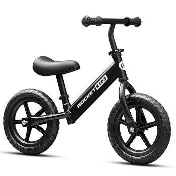 Беговел 12" Rocket R0044NEW-BK, колеса EVA, цвет черный