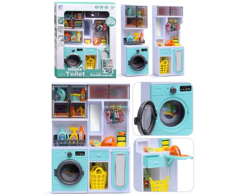 Набор мебели для кукол "Прачечная-2" зеленая, в коробке