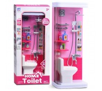 Набор мебели "Уборная с душем" розовая, в коробке