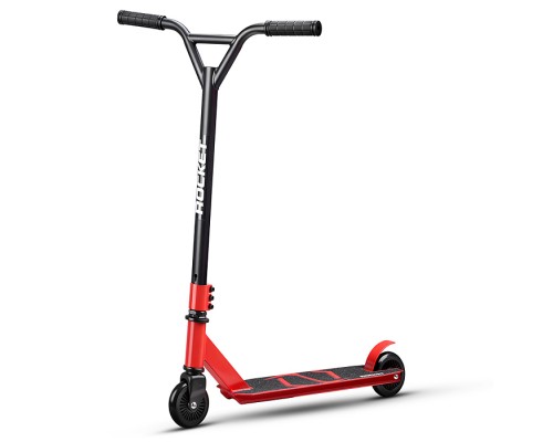 Самокат трюковый ROCKET колеса PU/пластик 100 мм,ABEC 7, красный (в пакете)