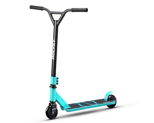 Самокат трюковый ROCKET,колеса PU/пластик 100 мм,ABEC 7, бирюзовый (в пакете)