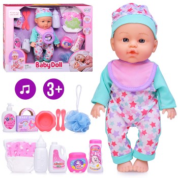 Пупс "Счастливый малыш" (пьёт, писает) с аксессуарами, в коробке