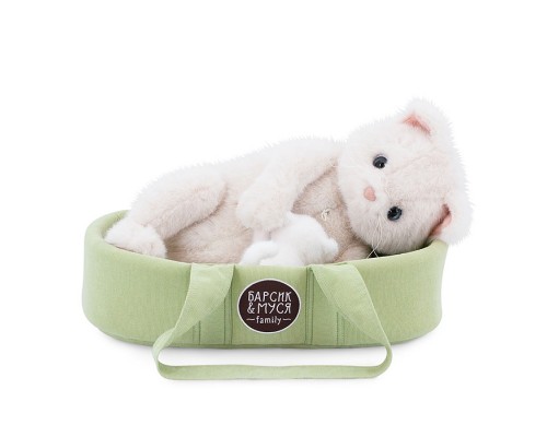 Кошечка Муся с котёнком в переноске (подарочная коробка)