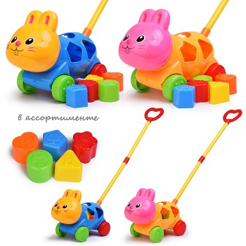 Каталка 9202 "Зайчик" (головоломка с блоками) в пакете