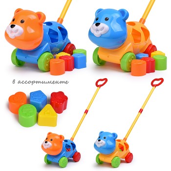 Каталка 9203 "Медведь" (головоломка с блоками) в пакете