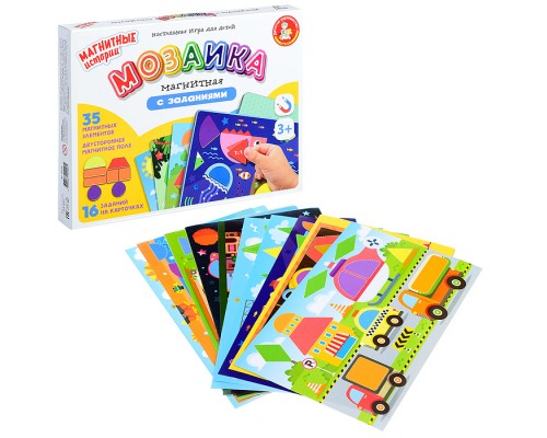 Мозаика магнитная с заданиями "Магнитные истории" (16 карточек)